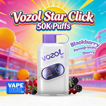 Vozol Star Click 50000 50K Puffs Disposable Vape 5% Blackberry Pomegranate Cherry