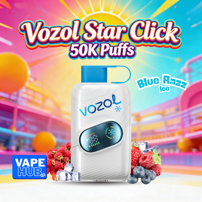 Vozol Star Click 50000 50K Puffs Disposable Vape 5% Blue Razz Ice