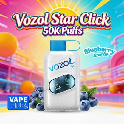 Vozol Star Click 50000 50K Puffs Disposable Vape 5% Blueberry Energy