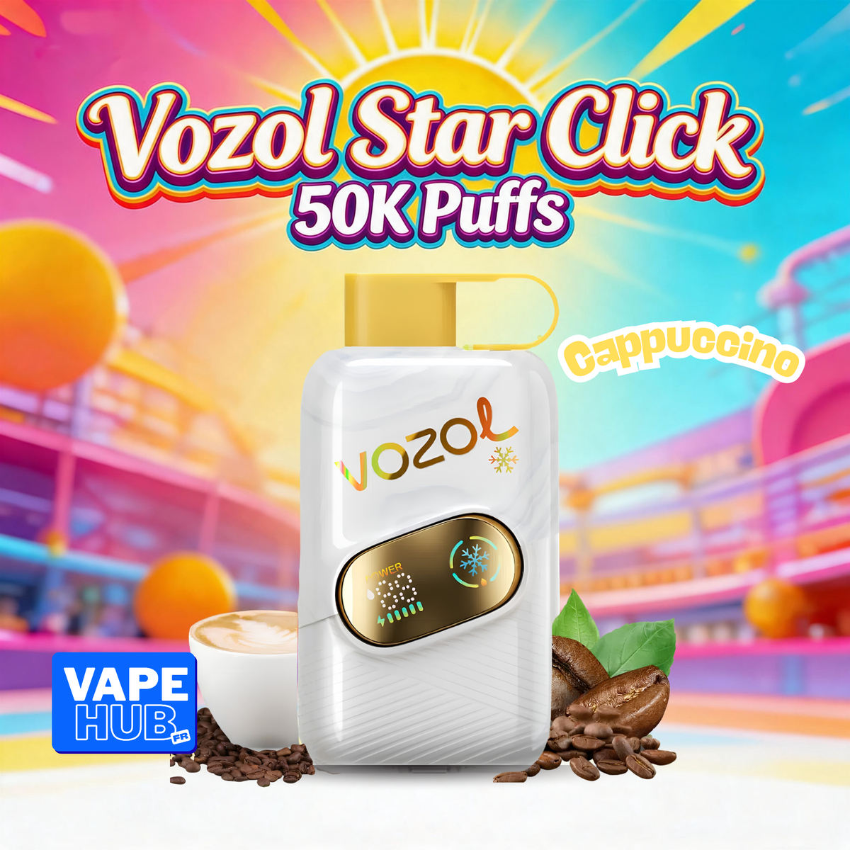 Vozol Star Click 50000 50K Puffs Disposable Vape 5% Cappuccino