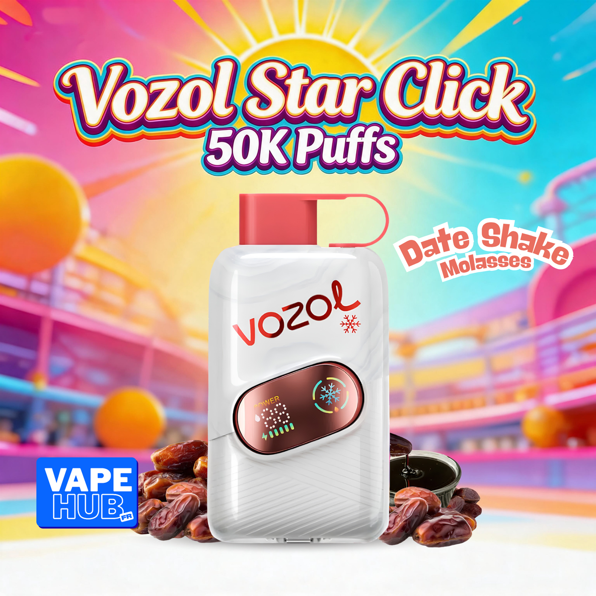 Vozol Star Click 50000 50K Puffs Disposable Vape 5% Date Shake Molasses