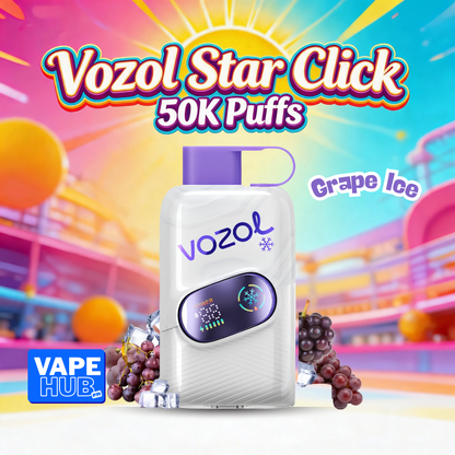 Vozol Star Click 50000 50K Puffs Disposable Vape 5% Grape Ice