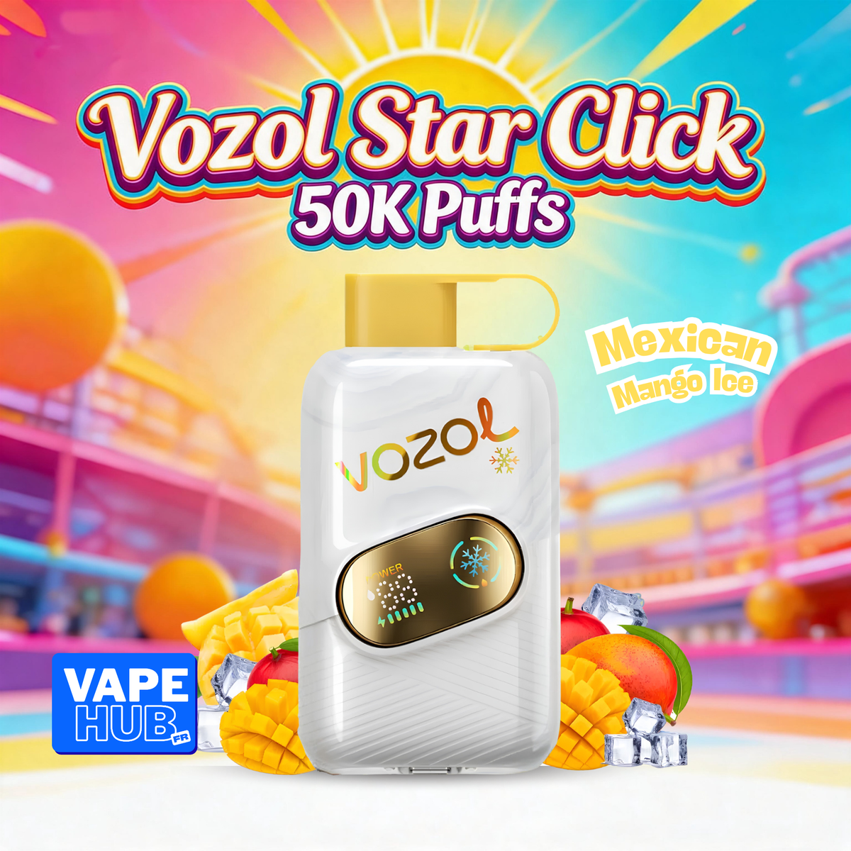 Vozol Star Click 50000 50K Puffs Disposable Vape 5% Mexiacn Mango Ice
