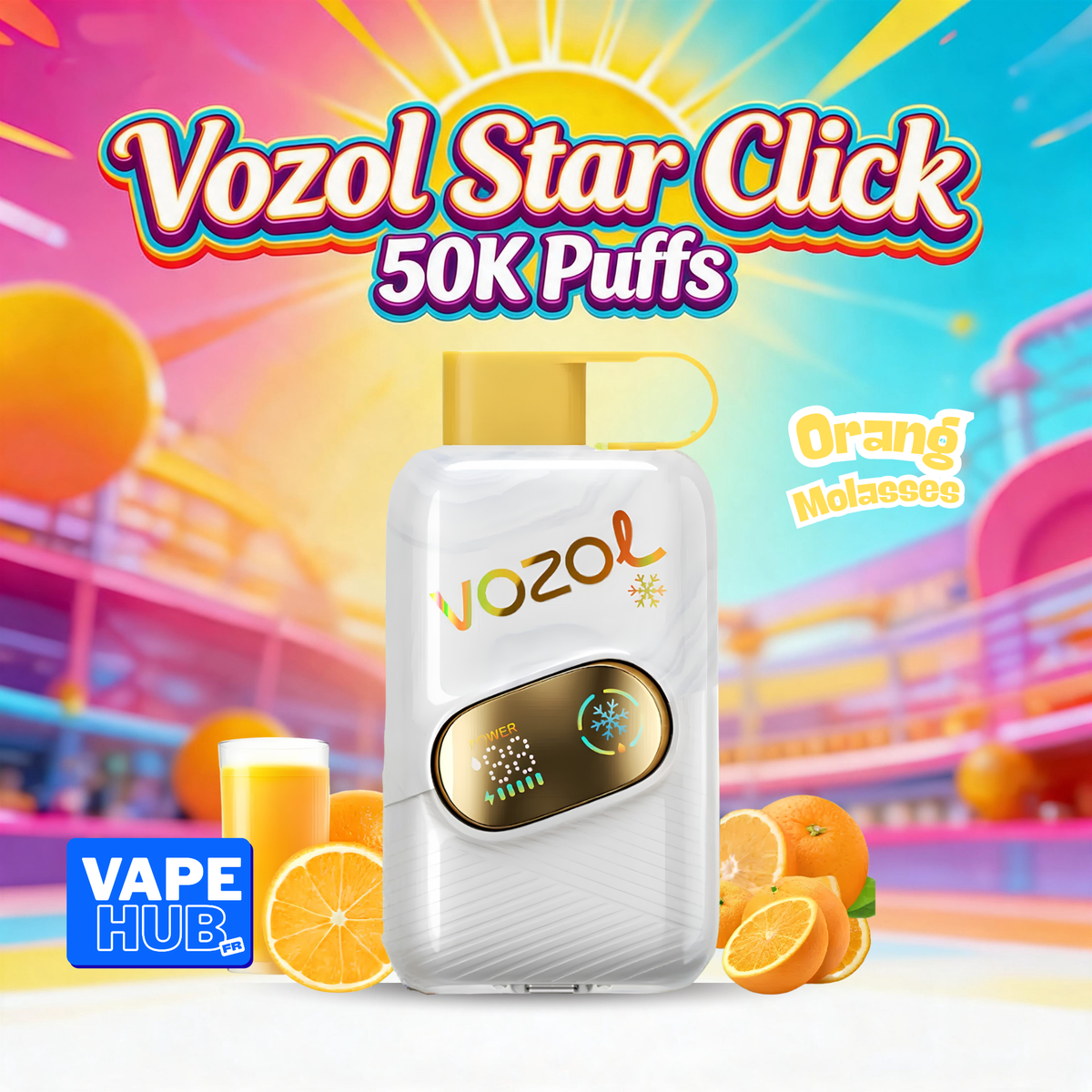 Vozol Star Click 50000 50K Puffs Disposable Vape 5% Orange Molasses