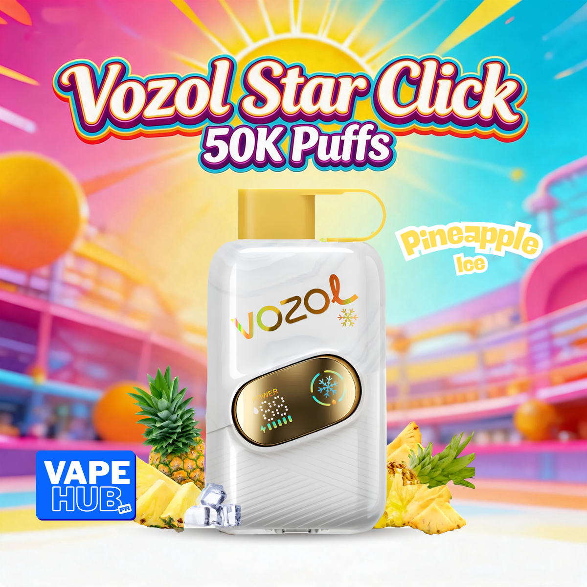 Vozol Star Click 50000 50K Puffs Disposable Vape 5% Pineapple Ice