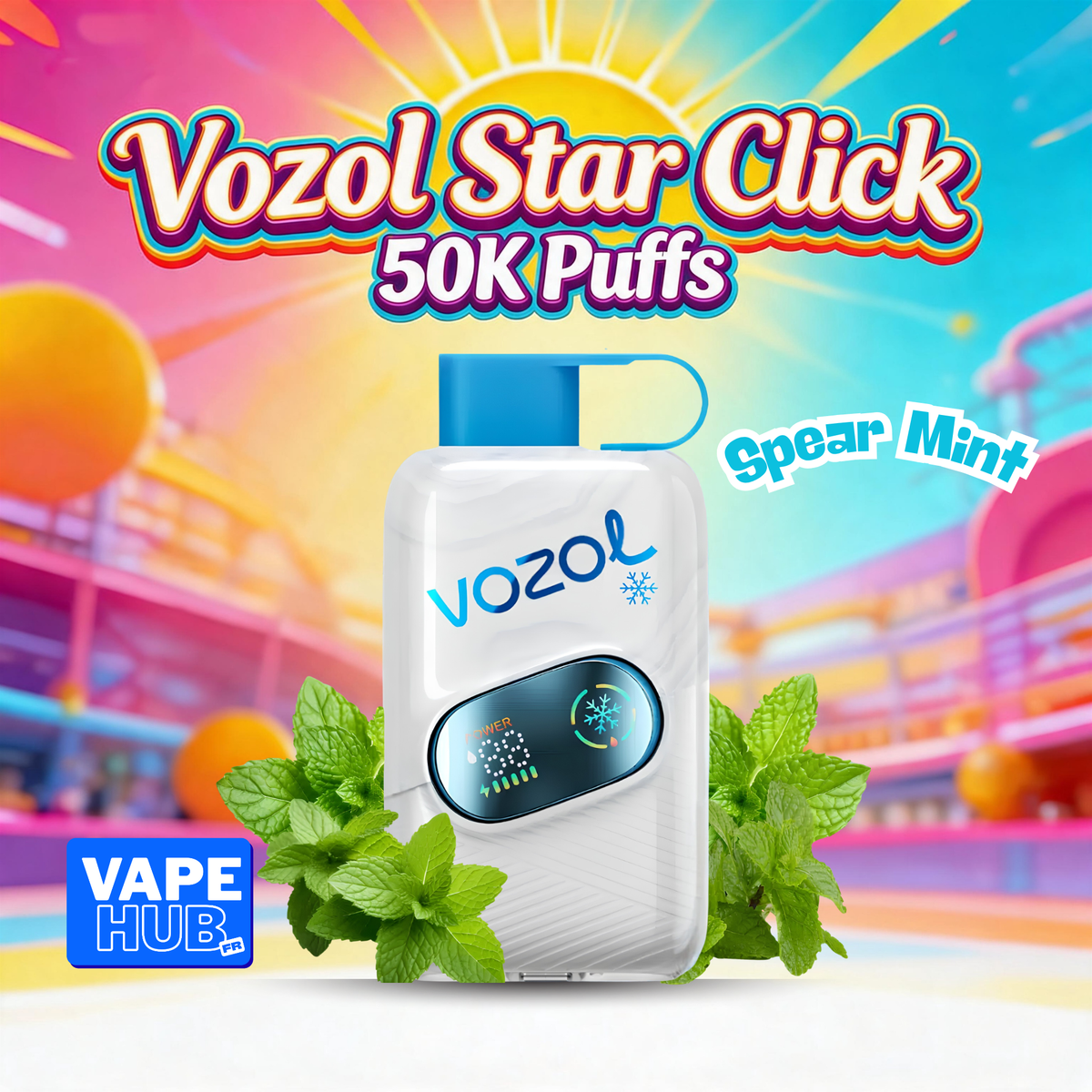 Vozol Star Click 50000 50K Puffs Disposable Vape 5% Spear Mint