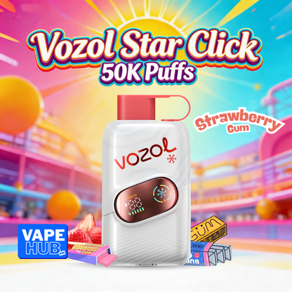 Vozol Star Click 50000 50K Puffs Disposable Vape 5% Strawberry Gum