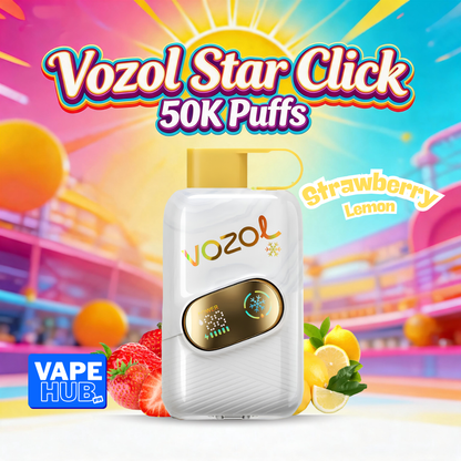 Vozol Star Click 50000 50K Puffs Disposable Vape 5% Strawberry Lemon