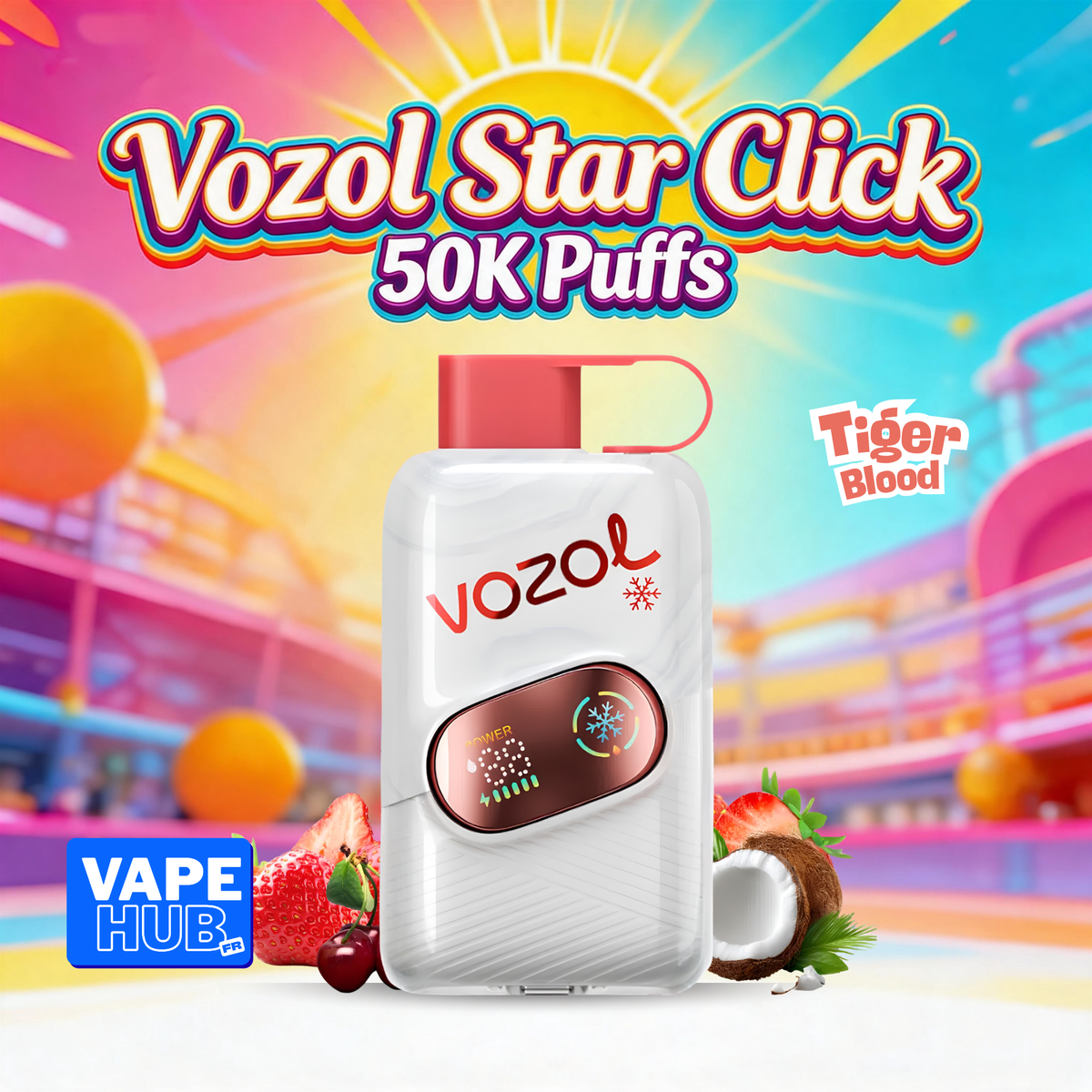 Vozol Star Click 50000 50K Puffs Disposable Vape 5% Tiger Blood