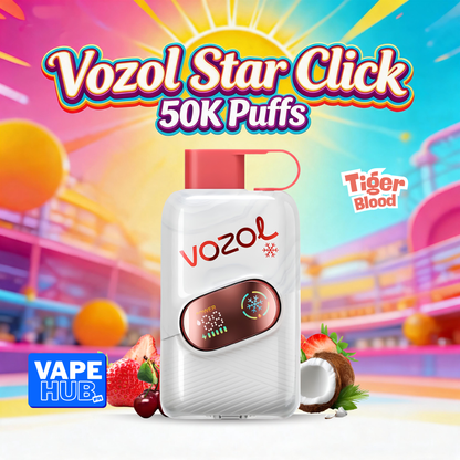 Vozol Star Click 50000 50K Puffs Disposable Vape 5% Tiger Blood
