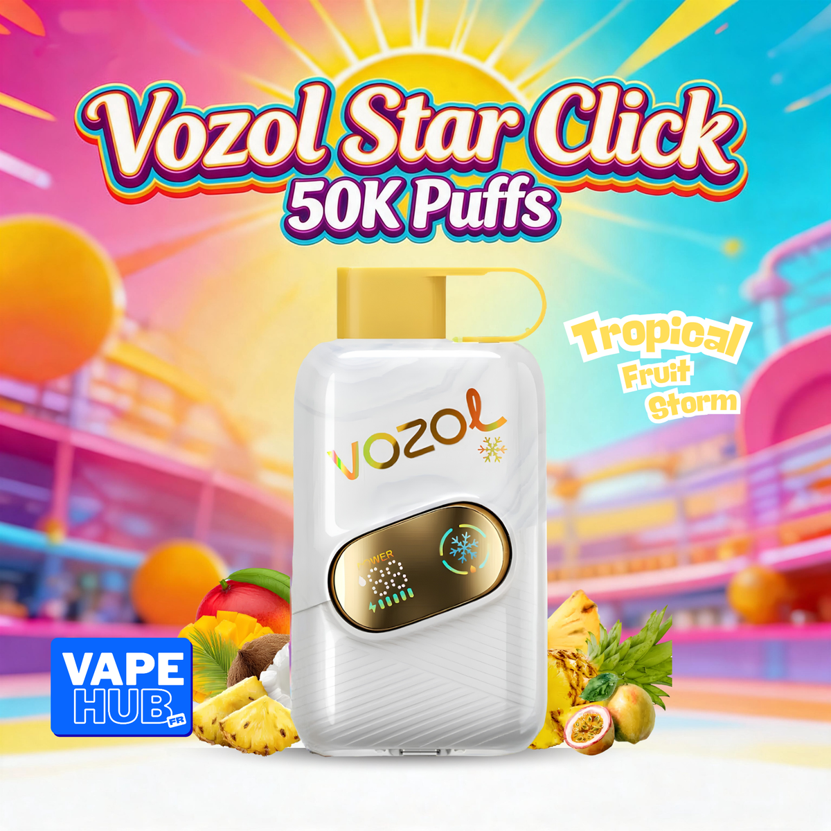 Vozol Star Click 50000 50K Puffs Disposable Vape 5% Tropical Fruit Storm