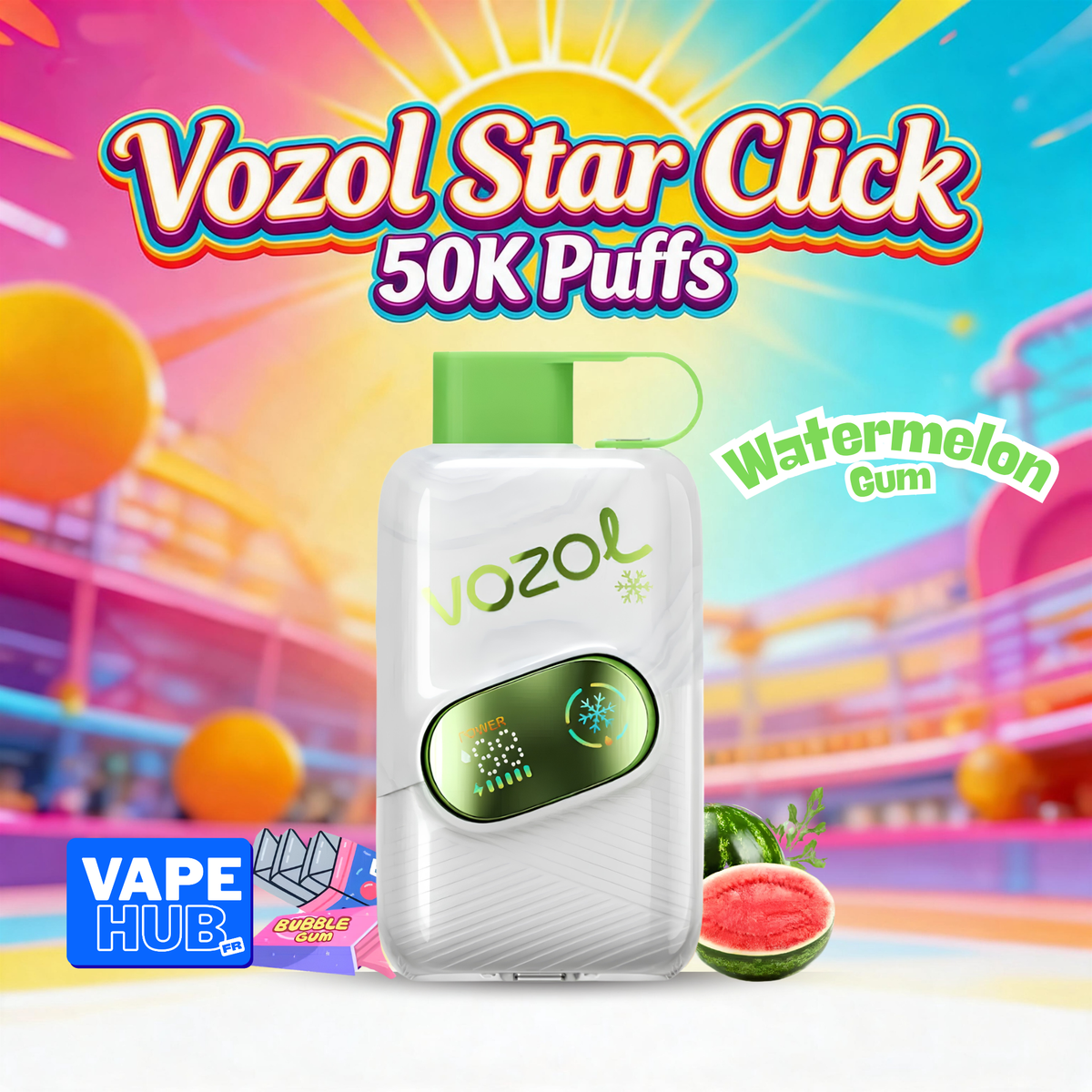 Vozol Star Click 50000 50K Puffs Disposable Vape 5% Watermelon Gum