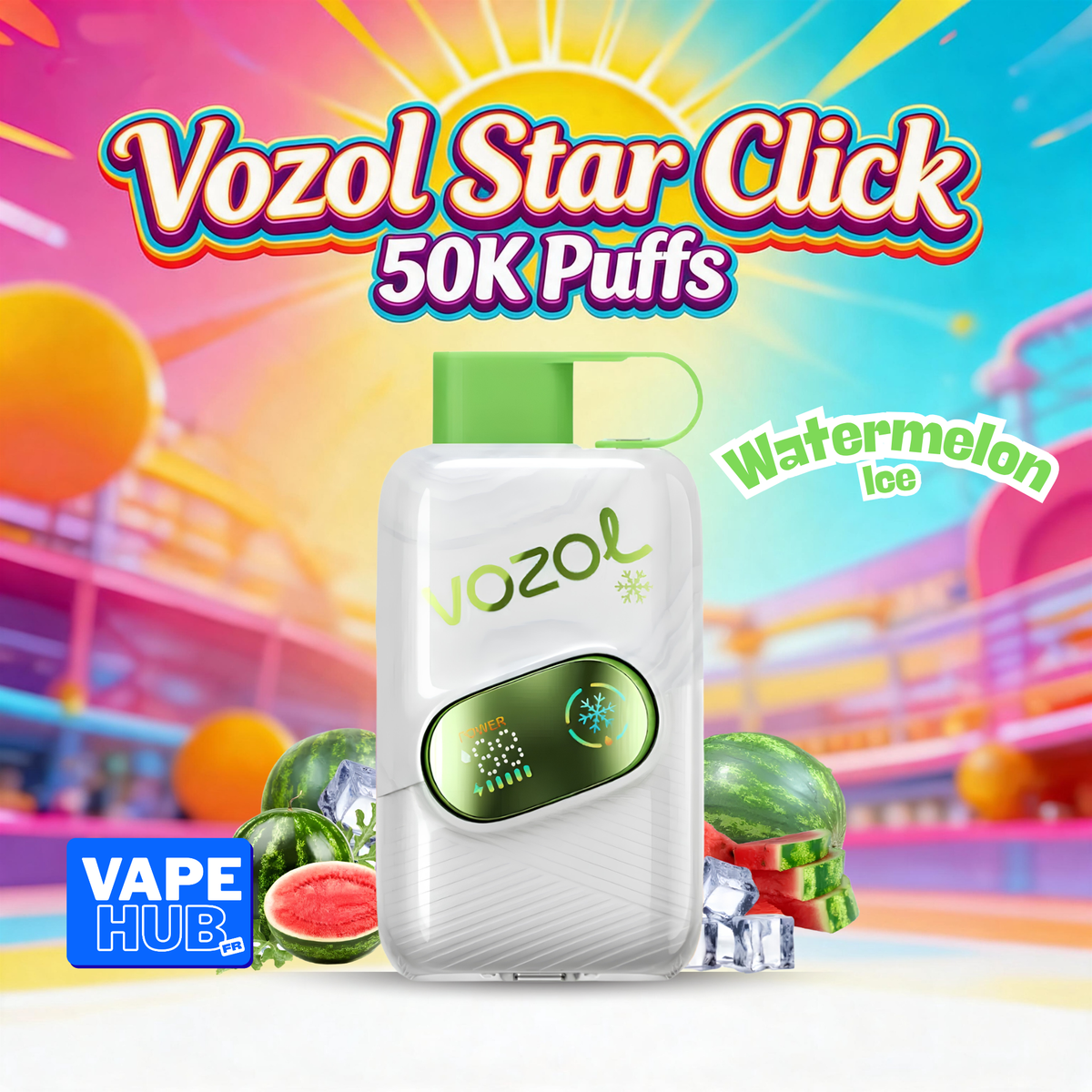 Vozol Star Click 50000 50K Puffs Disposable Vape 5% Watermelon Ice
