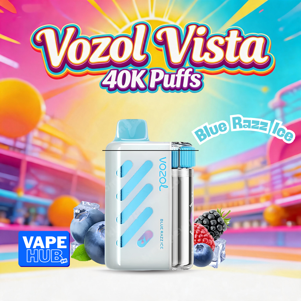 Vozol Vista 40000 40K Puffs Disposable Vape 5% Blue Razz Ice