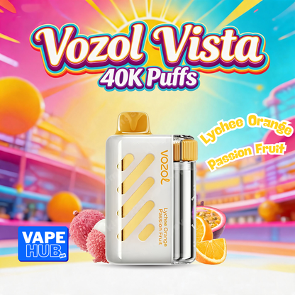 Vozol Vista 40000 40K Puffs Disposable Vape 5% Lychee Orange Passion Fruit