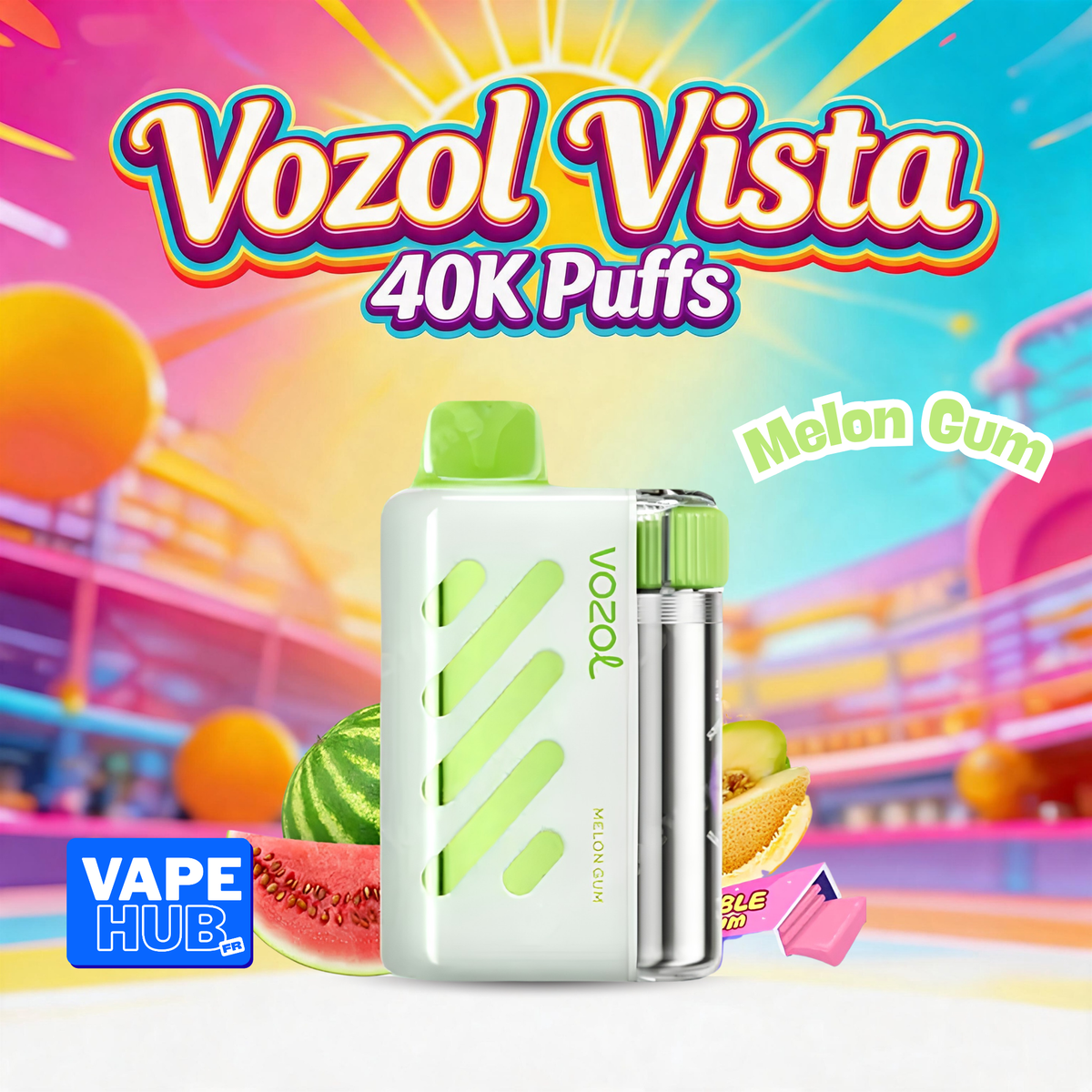 Vozol Vista 40000 40K Puffs Disposable Vape 5% Melon Gum