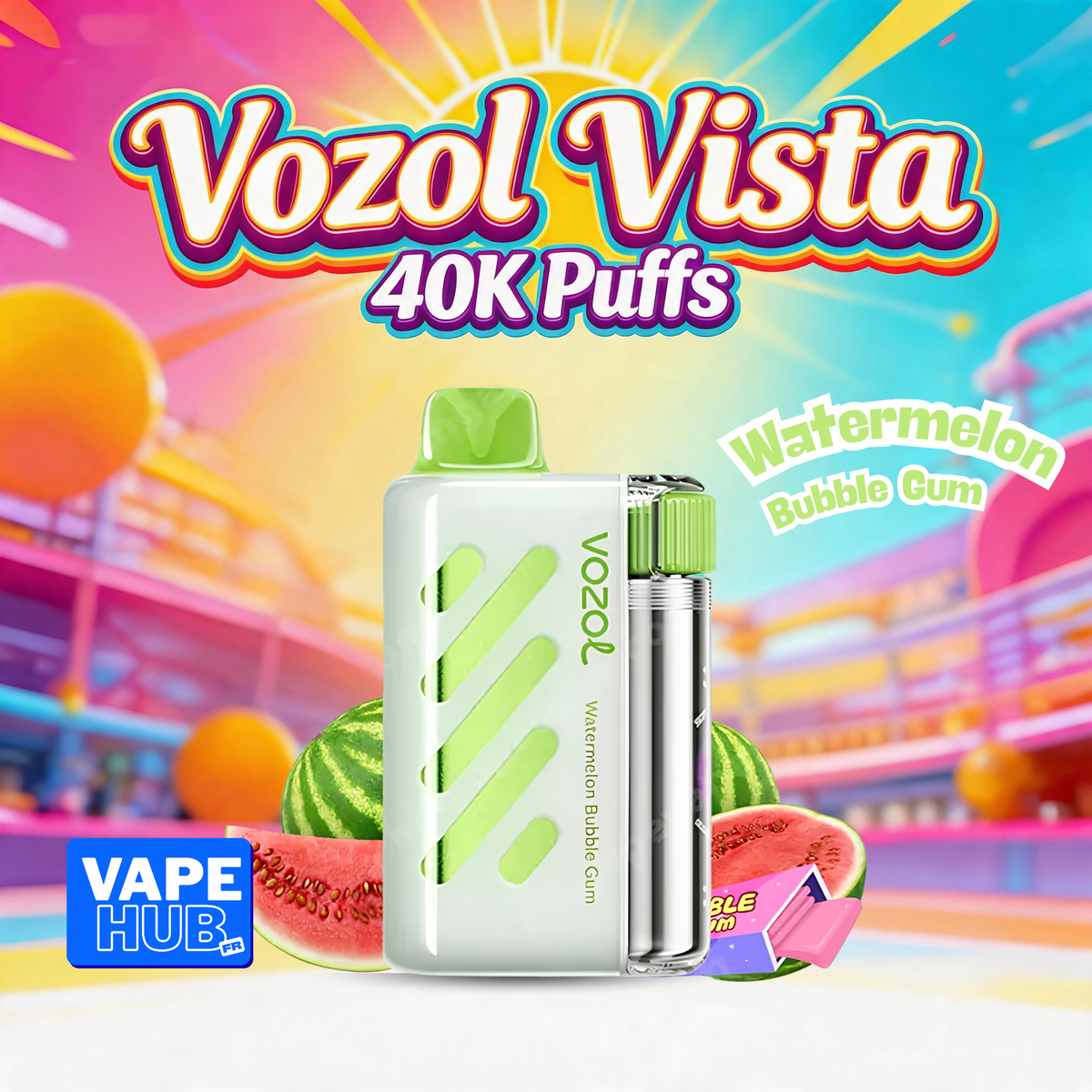 Vozol Vista 40000 40K Puffs Disposable Vape 5% Watermelon Bubble Gum